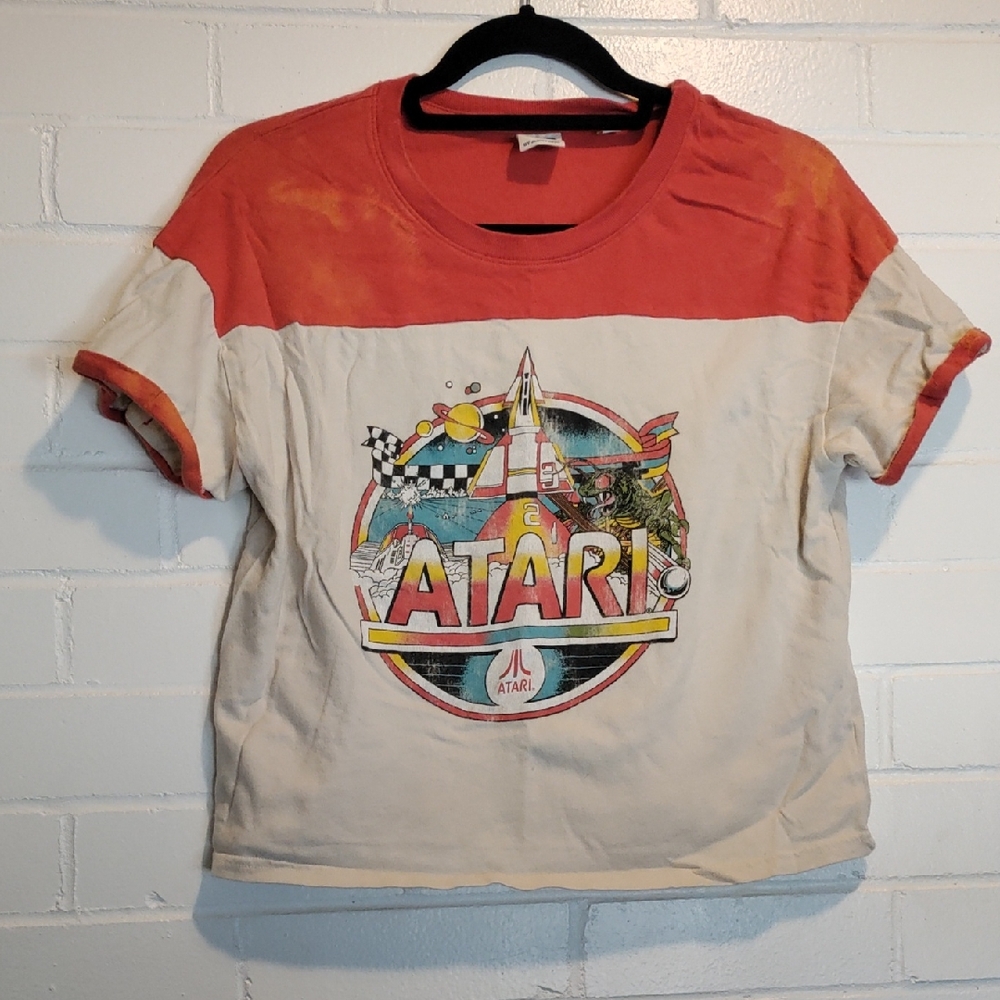 Junk Food Clothing Atari Colorblock Tee in Red and Cream Juniors Medium